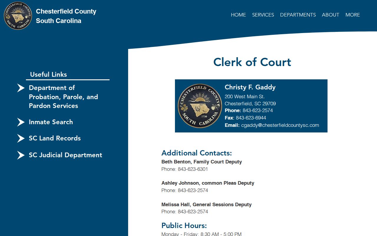 Chesterfield County criminal court record clerk information