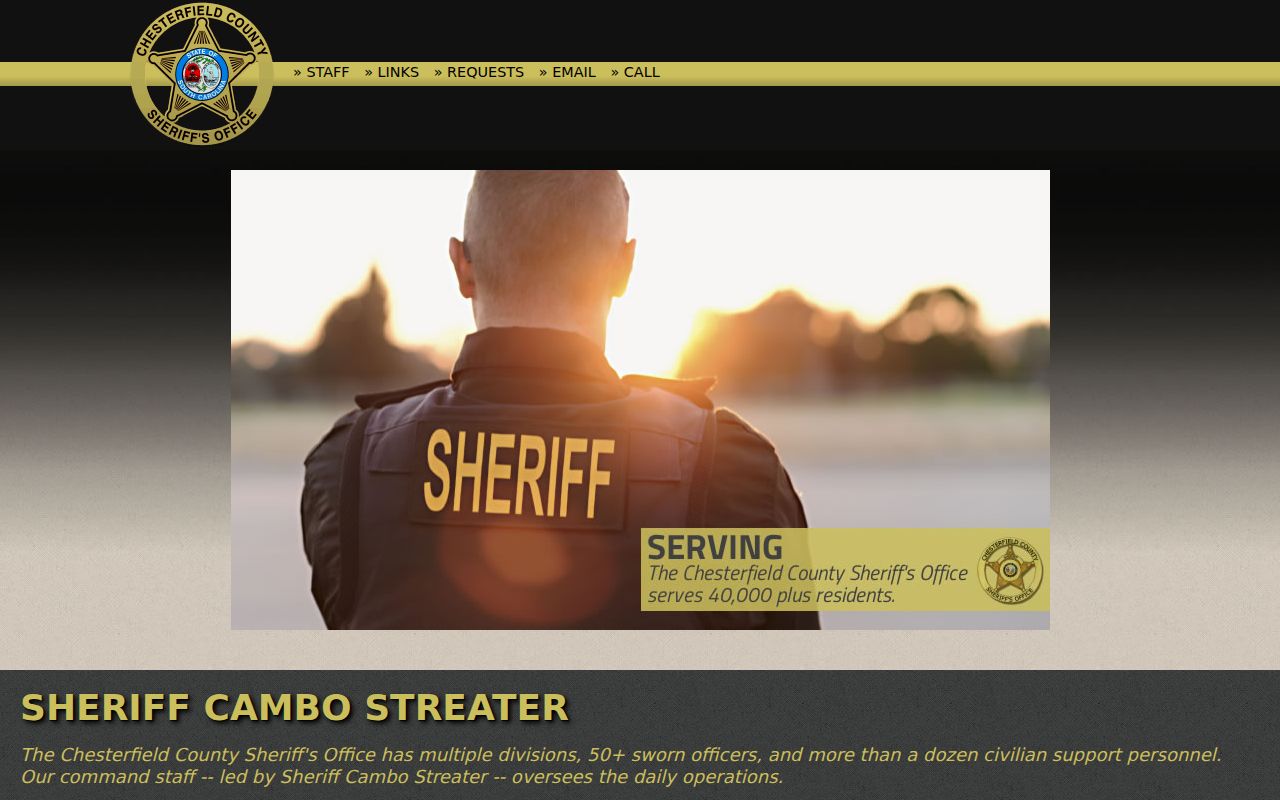 Chesterfield County arrest records sheriff office page