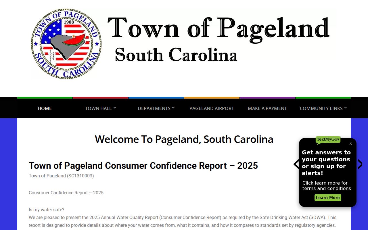 Pageland Police criminal records in Chesterfield County on the official town website
